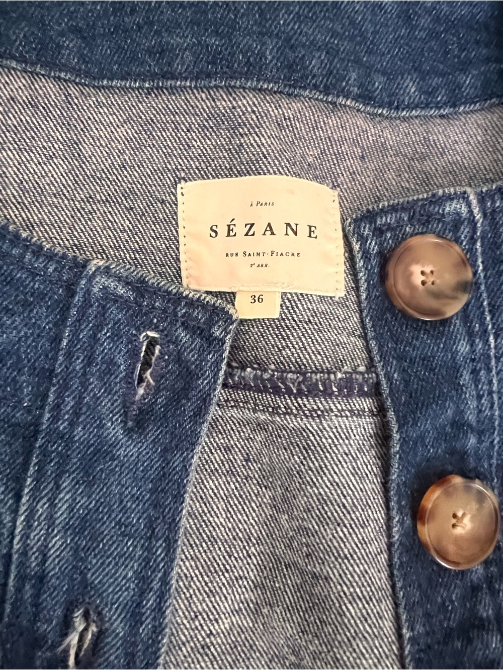 Sezane Lula Shirt Denim - Size 36 - Picture 4 of 5